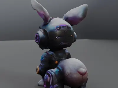 cybernetic rabbit 3D model