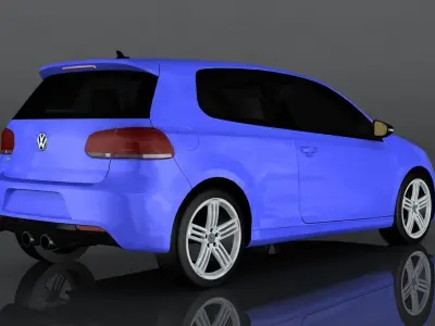 Volkswagen Golf R mk VI Low-poly 3D model
