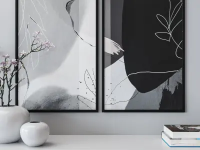 Set of large wall paintings 471 3D model