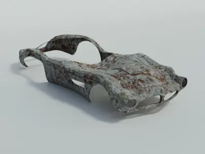 Car Wreck Low-poly 3D model