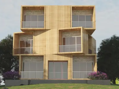 residential building 3D model 2 3D model