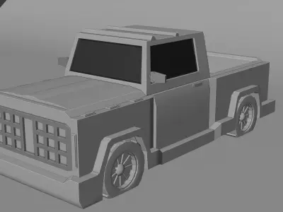 Low Poly Retro City Car 3D model