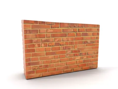 Classic Red Brick Wall model pack Low-poly 3D model