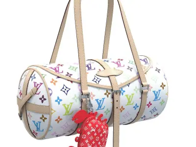 Louis Vuitton Papillon Bag White Low-poly 3D model