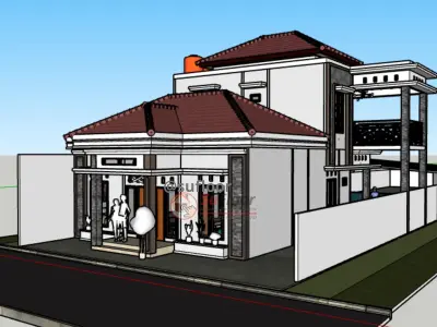 House 9x13m code 419 - Sketchup 3D model