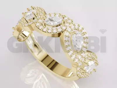 Jewelry Diamond Ring Model RG108 Free 3D print model