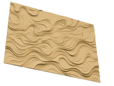 modern panel wall decor set wall relief mural CNC 127 3D model