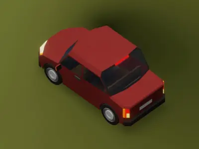 Toon sedan car Low-poly 3D model