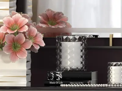 Decorative flower vase set 5 3D model