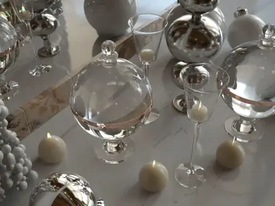 New Year decoration with candles 3D model