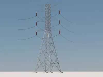 Transmission Tower Low-poly 3D model