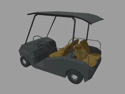 Low Poly Golfing Cart 01 Low-poly 3D model
