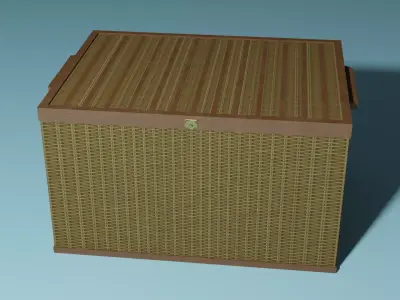 Wicker Box Low-poly 3D model