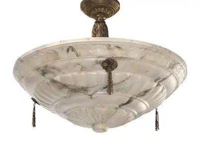 1910 White Alabaster Chandelier 3D model