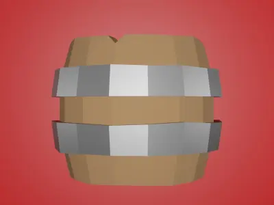 Lowpoly Barrel Model Free low-poly 3D model