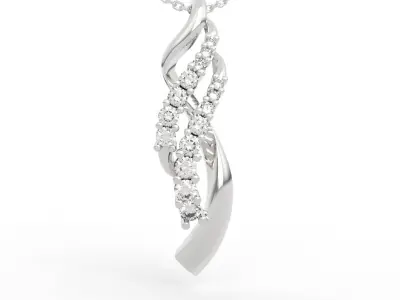 Twisted Diamond Pendant Necklace 3D print model