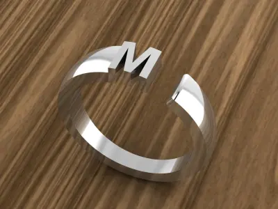 Alphabet Ring M 3D print model