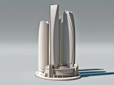 Etihad Towers in Abu Dhabi 3d Model  3D print model