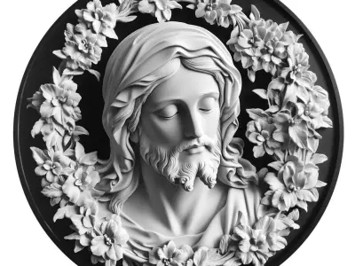 Jesus Christ in Floral Serenity 3D print model