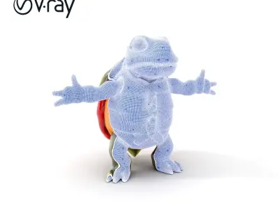 Gentleman Turtle Character Model  Fully Rigged and Animated Low-poly 3D model