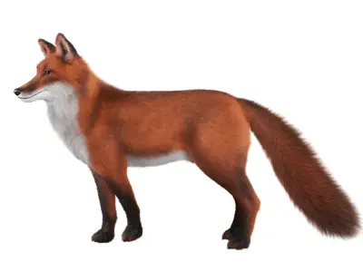 Fox Rigged 3D Model Low-poly 3D model