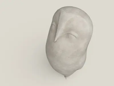 Stone Owl Low-poly 3D model