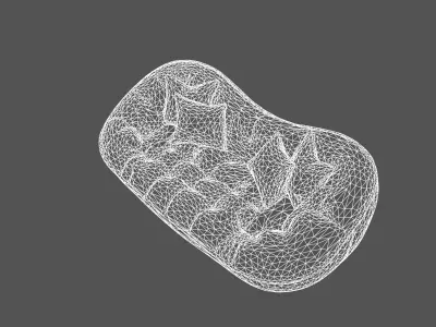 Luxurious Modern Designer Sofa with Plush Cushions 3D model