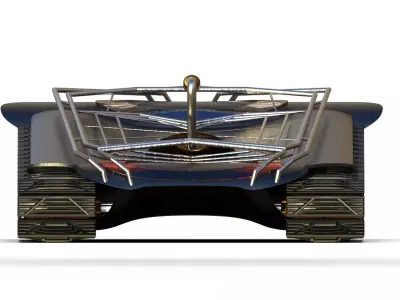 Snow-puller futuristic car 3D model