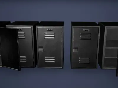 Locker Low Poly Game Ready wireframe Low-poly 3D model