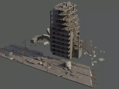 Post-war Building Free 3D model