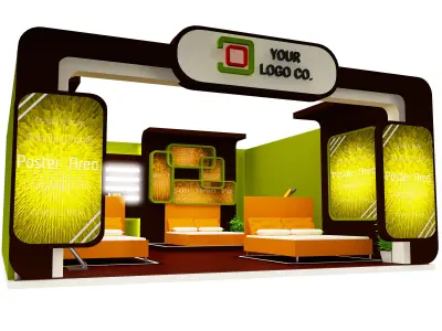 Booth Exhibition Stand a412b 3D model