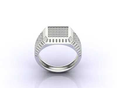 Print Ready STL 3DM  Gents Rings Diamond Men Ring  3D print model 190