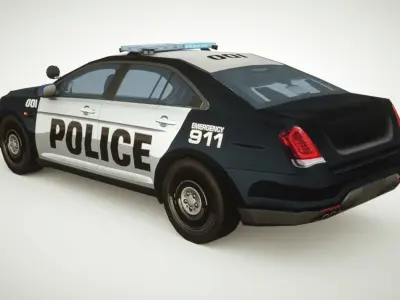 Generic Police v3 Sedan Low-poly 3D model