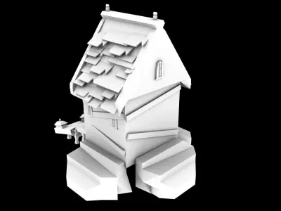 Abandoned House Quality Detailing Without Textures By Abhi Low-poly 3D model