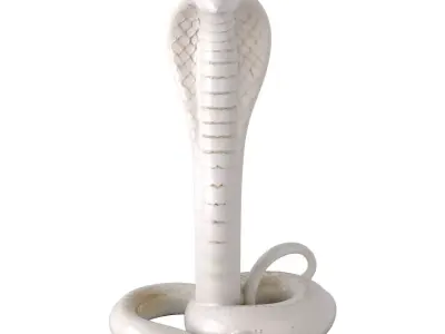 Ceramic King Cobra Snake Sculpture 3D model