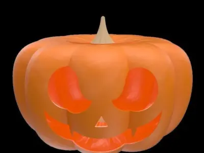 Halloween pumpkin with face for decoration 3D model