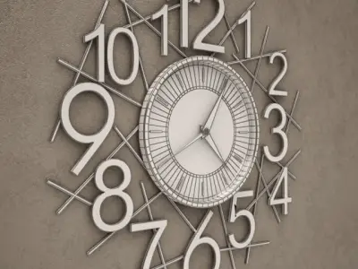 Messy Wall Clock 14 3D model
