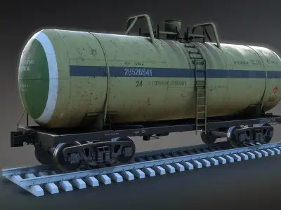 Railroad Tank Car Low-poly 3D model