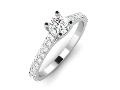 Solitaire ring model 3D print model 3