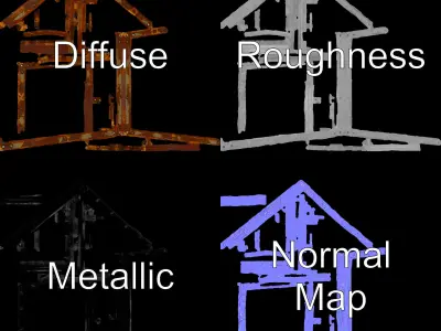 Rustic Metal Grate Model Pack Low-poly 3D model