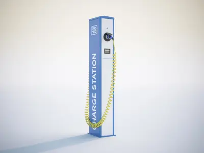 Double electric car charger 3D model