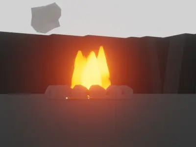 Stylized fire Free low-poly 3D model