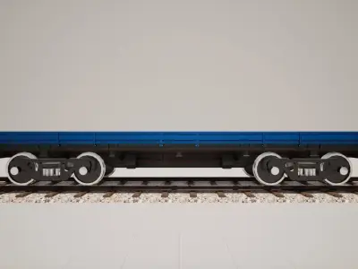 Animated game-ready Flatcar Low-poly 3D model