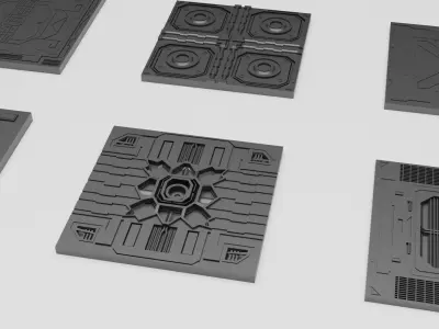 3D Pack Of Sci Fi Floor Panel 3D model