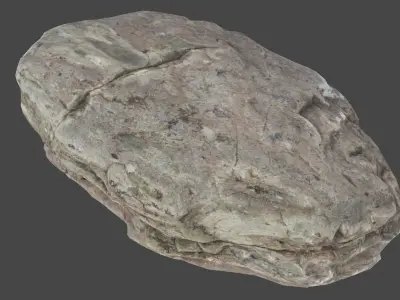 California Sandy River Rock - 8K Textures - 6 Mesh Resolutions  Low-poly 3D model