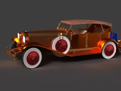 Chinese vintage car  Low-poly 3D model purchase