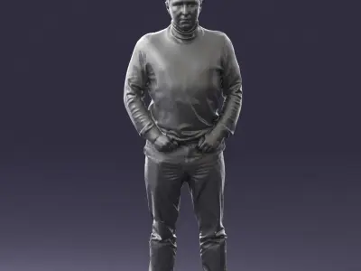 Man in gray sweater 0615 3D Print Ready 3D print model