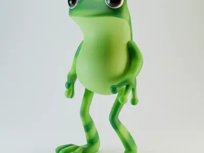 Cartoon Frog 3D Model Low-poly 3D model