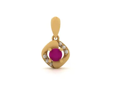 Solitaire Women Pendants 3dm STL OBJ FBX Render Details 3D print model 4
