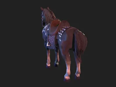 Red Horse Low-poly 3D model